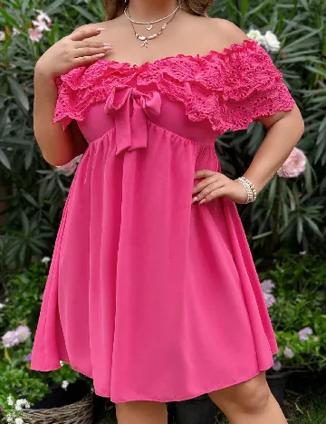 Rochie scurta SHEIN CURVE, roz