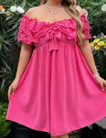 Rochie scurta SHEIN CURVE, roz