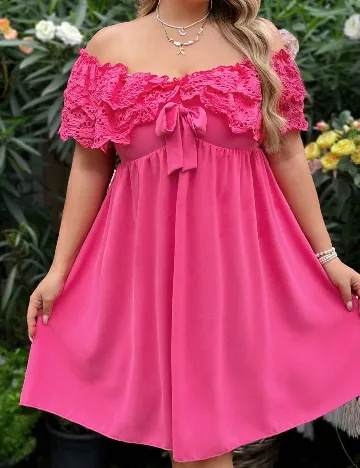 Rochie scurta SHEIN CURVE, roz