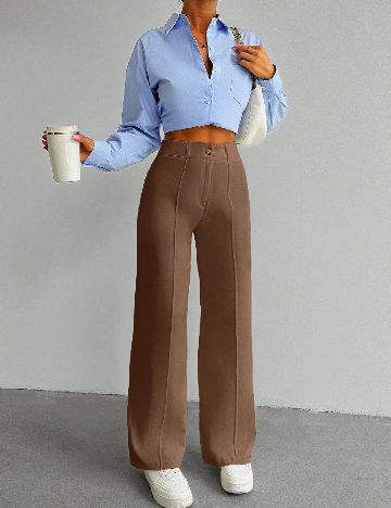 Pantaloni SHEIN, maro