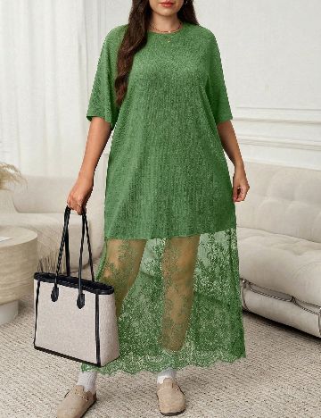 Rochie lunga SHEIN CURVE, verde