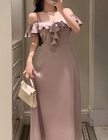 Rochie lunga Dazy, roz