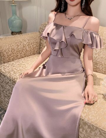 Rochie lunga Dazy, roz