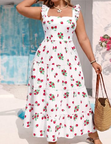 Rochie lunga SHEIN CURVE, alb
