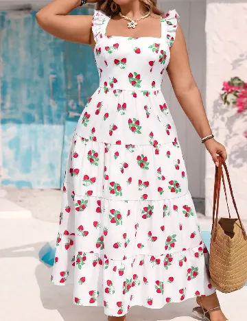 Rochie lunga SHEIN CURVE, alb