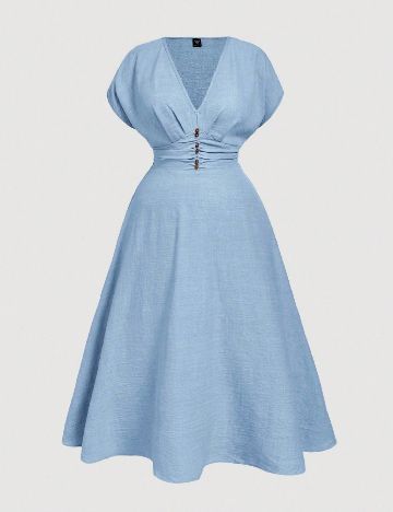 Rochie medie SHEIN CURVE, albastru