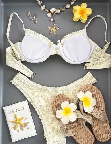 Costum de baie SHEIN, galben