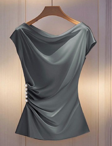Top SHEIN, gri albastrui
