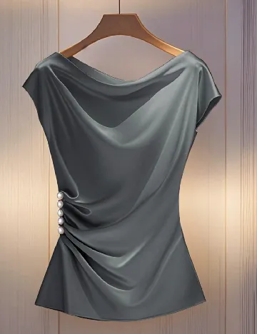 Top SHEIN, gri albastrui