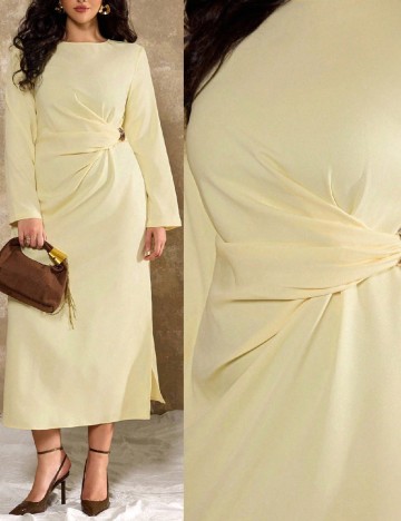 Rochie lunga SHEIN CURVE, galbeng