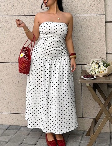 Rochie lunga SHEIN CURVE, alb