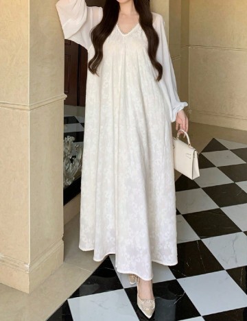 Rochie lunga Dazy, ecru