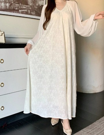 Rochie lunga Dazy, ecru
