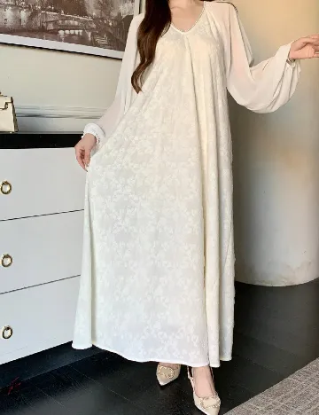 Rochie lunga Dazy, ecru