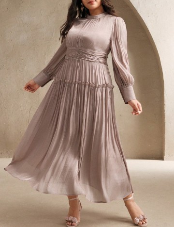 Rochie lunga Anewsta Curve, roz
