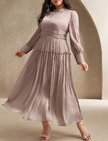 Rochie lunga Anewsta Curve, roz