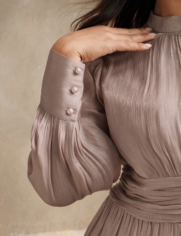 Rochie lunga Anewsta Curve, roz