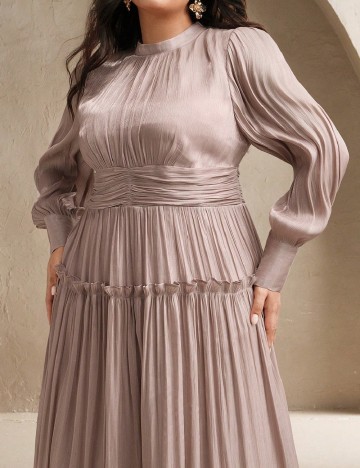 Rochie lunga Anewsta Curve, roz