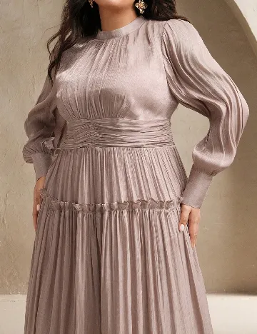Rochie lunga Anewsta Curve, roz