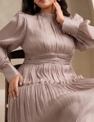 Rochie lunga Anewsta Curve, roz