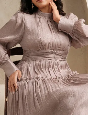 Rochie lunga Anewsta Curve, roz