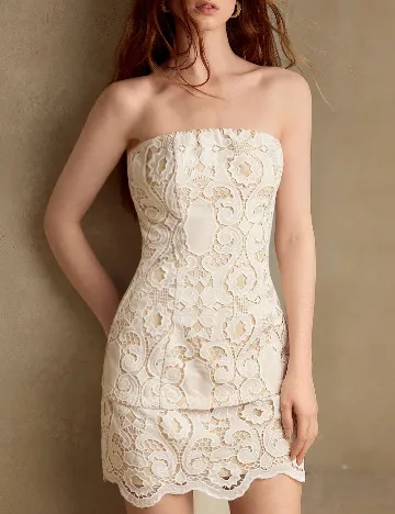 Rochie scurta MOTF, crem