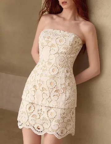 Rochie scurta MOTF, crem