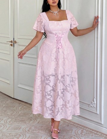 Rochie medie SHEIN CURVE, roz