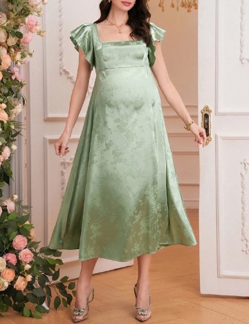 Rochie medie SHEIN Maternity, verde