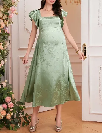 Rochie medie SHEIN Maternity, verde