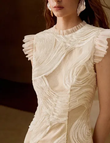 Rochie medie MOTF, crem