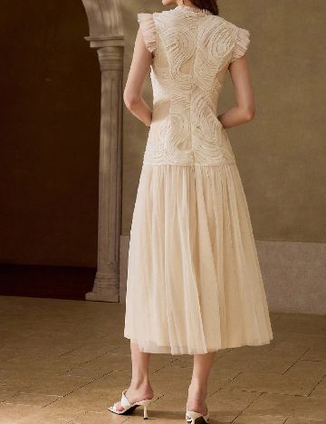 Rochie medie MOTF, crem