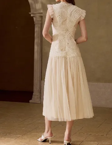Rochie medie MOTF, crem