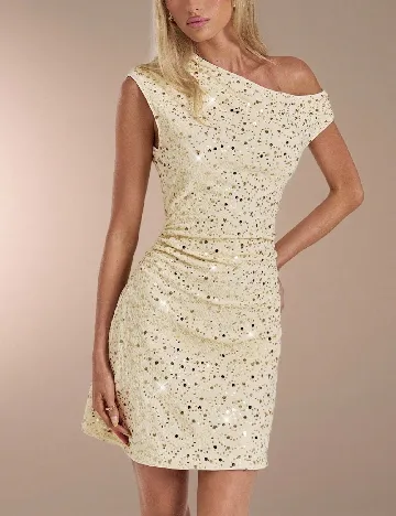 Rochie scurta SHEIN, crem