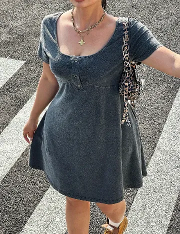 Rochie scurta SHEIN CURVE, gri