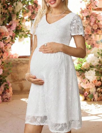 Rochie scurta SHEIN Maternity, alb