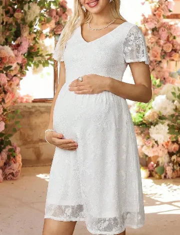 Rochie scurta SHEIN Maternity, alb