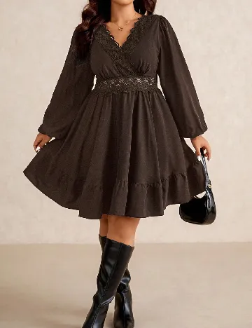 Rochie scurta SHEIN CURVE, maro