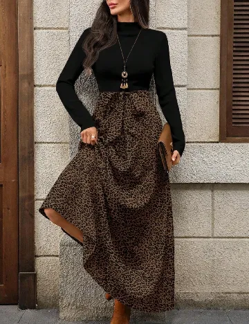 Rochie lunga Emery Rose, animal print