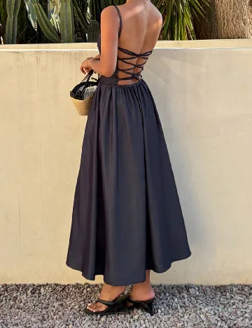 Rochie lunga Dazy, bleumarin inchis