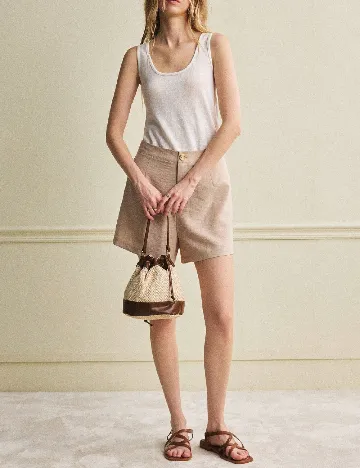 Pantaloni scurti SHEIN, crem
