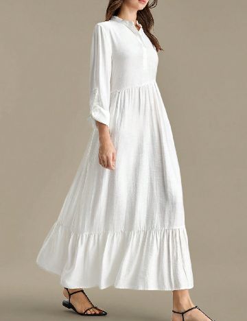 Rochie lunga Ontre, alb
