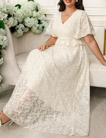 Rochie lunga SHEIN CURVE, ecru