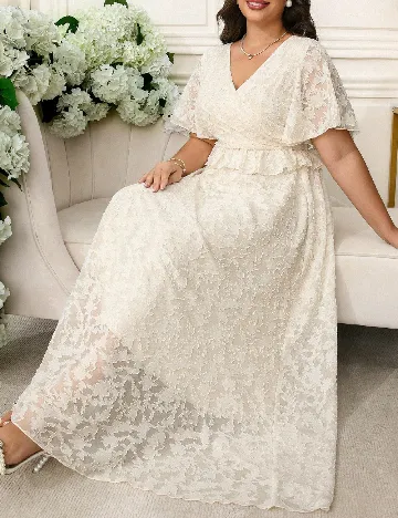 Rochie lunga SHEIN CURVE, ecru