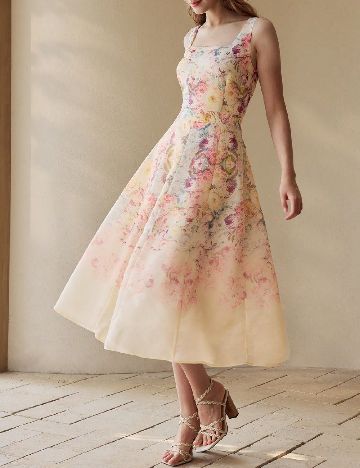 Rochie medie MOTF, floral print