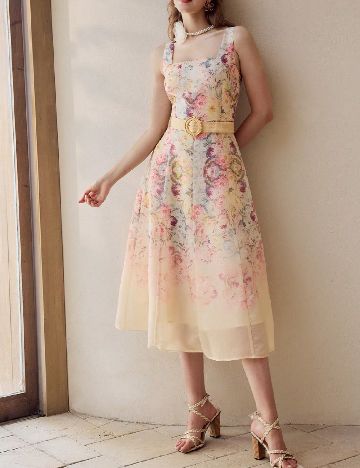 Rochie medie MOTF, floral print