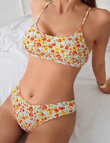 Costum de baie SHEIN, floral print