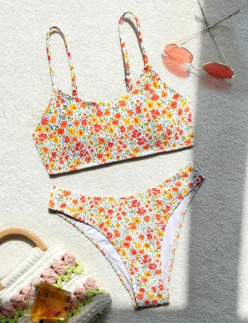 Costum de baie SHEIN, floral print