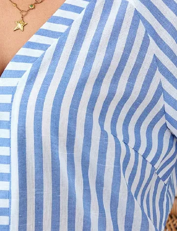 Bluza SHEIN CURVE, albastru/alb