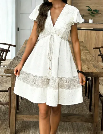 Rochie scurta SHEIN, ecru